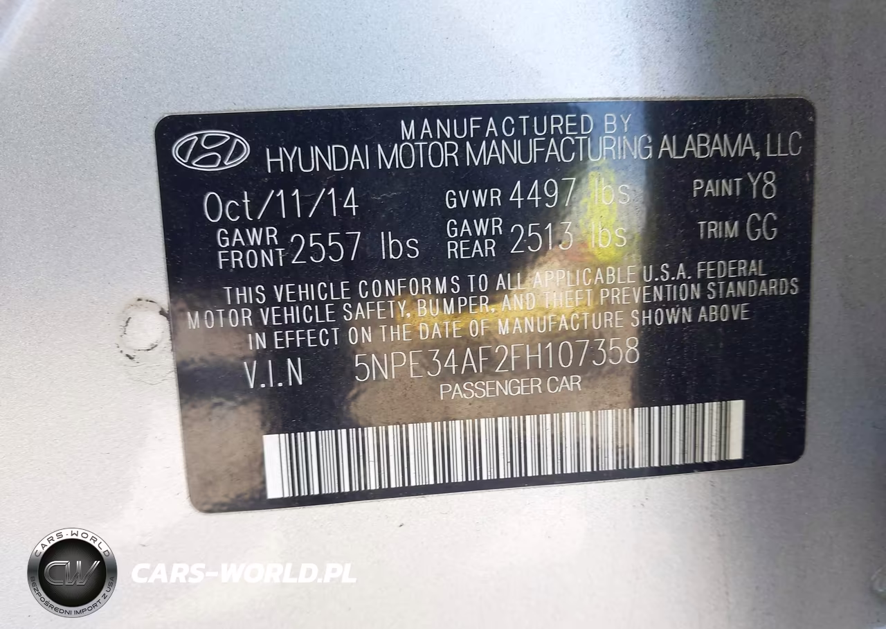 2015 Hyundai Sonata 2.4L Sport VIN:5NPE34AF2FH107358 - 9