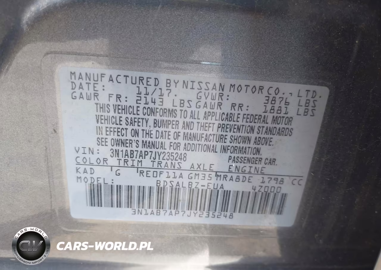 2018 Nissan Sentra S VIN:3N1AB7AP7JY235248 - 9