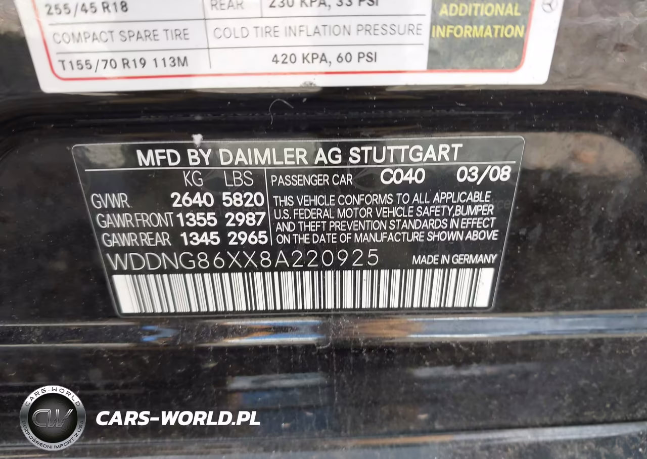 2008 Mercedes-Benz S 550 4Matic VIN:WDDNG86XX8A220925 - 9