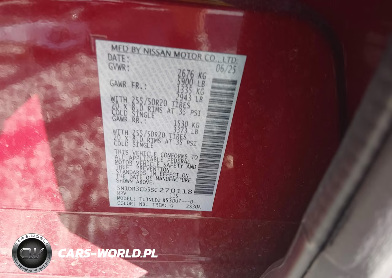 2025 Nissan Pathfinder Sl 4Wd VIN:5N1DR3CD5SC270118 - 9