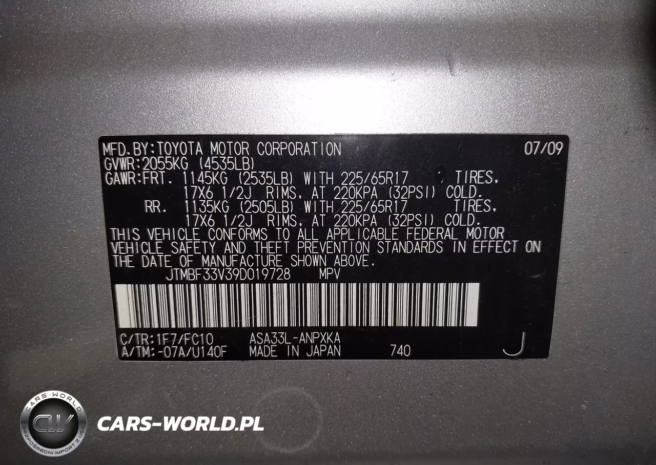 2009 Toyota Rav4 VIN:JTMBF33V39D019728 - 9