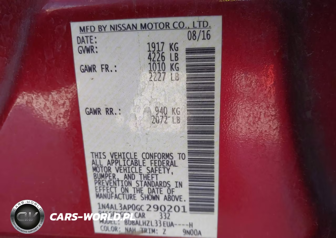 2016 Nissan Altima 2.5 Sr VIN:1N4AL3AP0GC290201 - 9