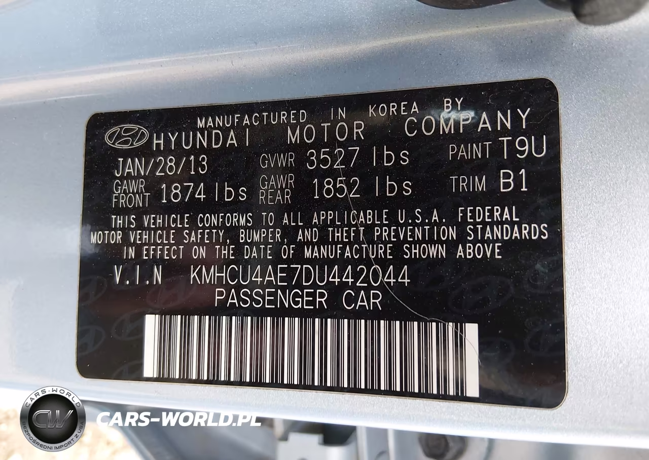 2013 Hyundai Accent Gls VIN:KMHCU4AE7DU442044 - 9