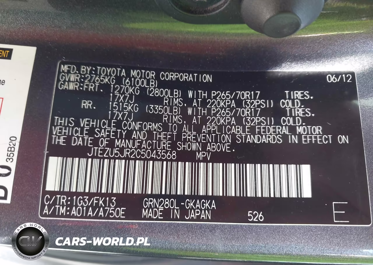 2012 Toyota 4Runner Sr5 VIN:JTEZU5JR2C5043568 - 9
