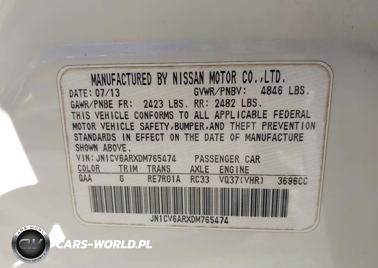 2013 Infiniti G37X VIN:JN1CV6ARXDM765474 - 9
