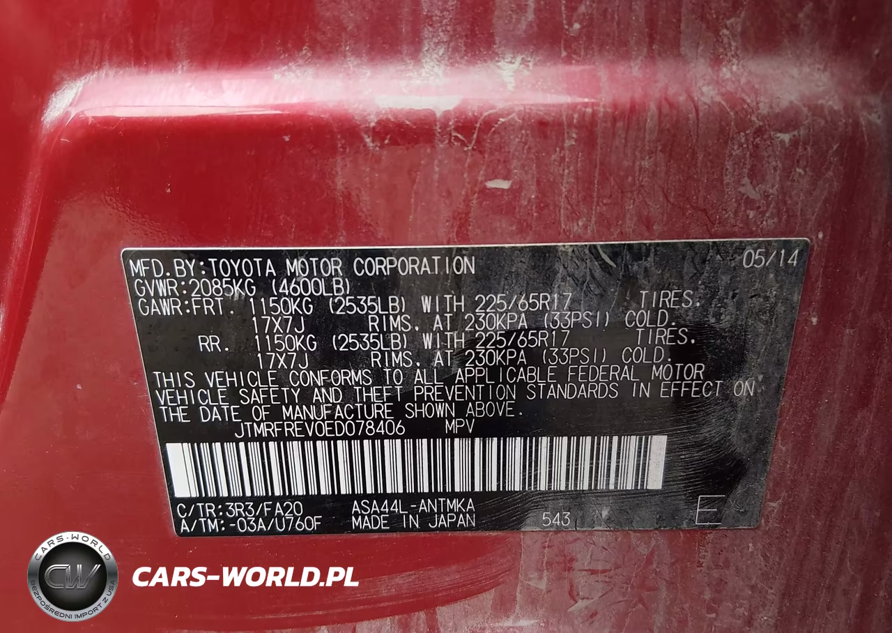 2014 Toyota Rav4 Xle VIN:JTMRFREV0ED078406 - 9