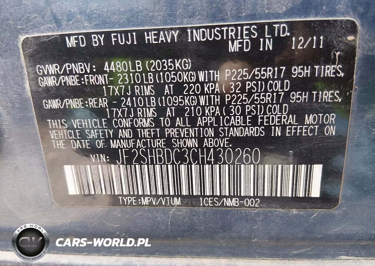 2012 Subaru Forester 2.5X Premium VIN:JF2SHBDC3CH430260 - 9
