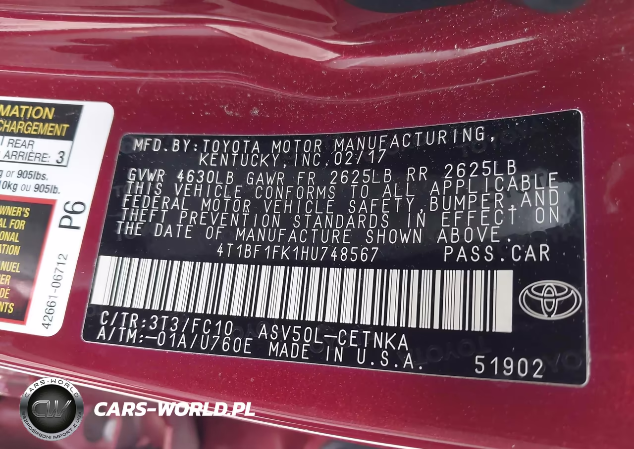 2017 Toyota Camry Le VIN:4T1BF1FK1HU748567 - 9