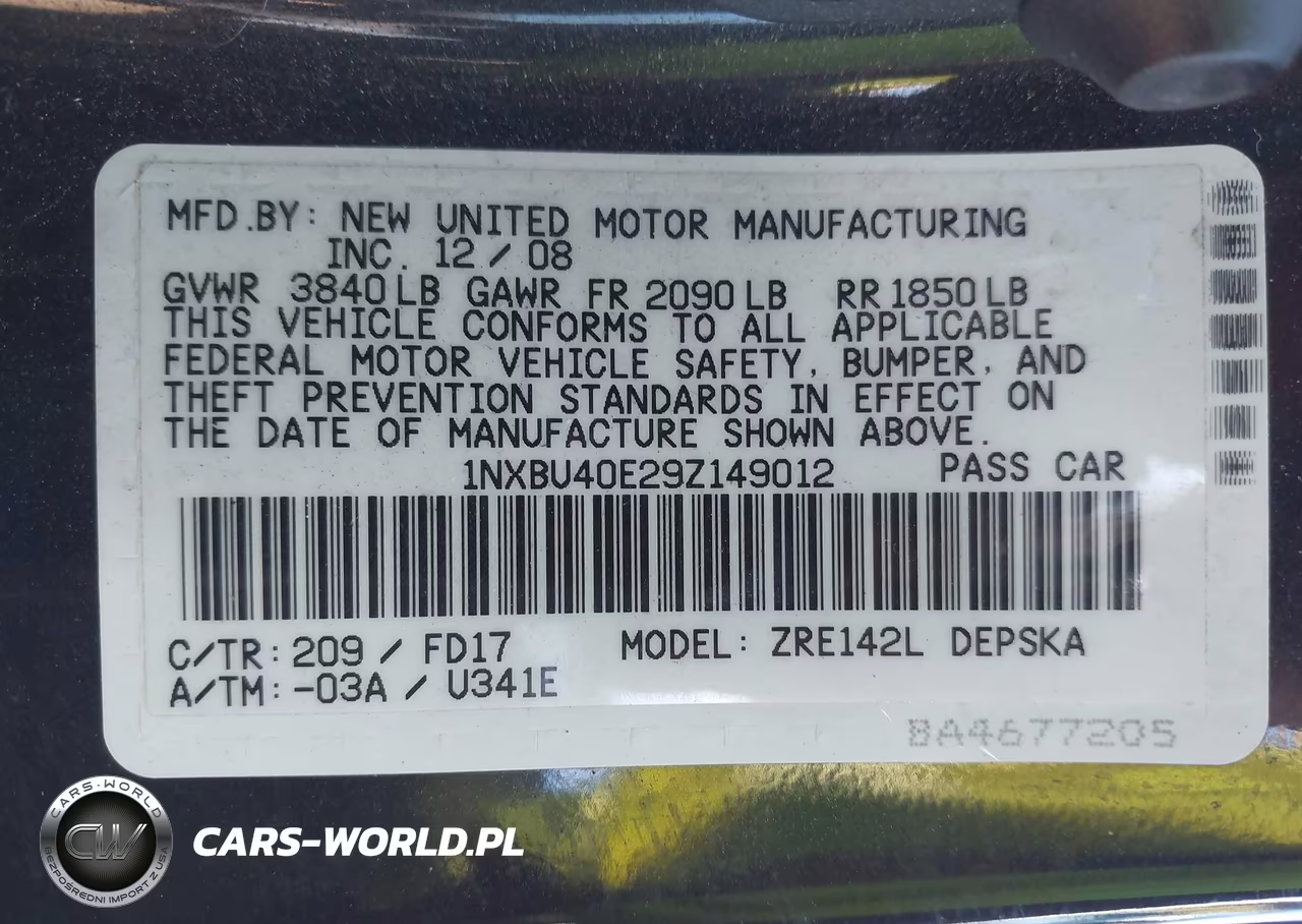 2009 Toyota Corolla S VIN:1NXBU40E29Z149012 - 9