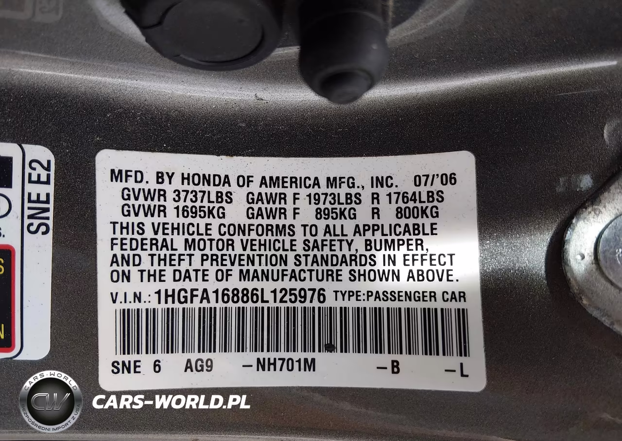 2006 Honda Civic Ex VIN:1HGFA16886L125976 - 9