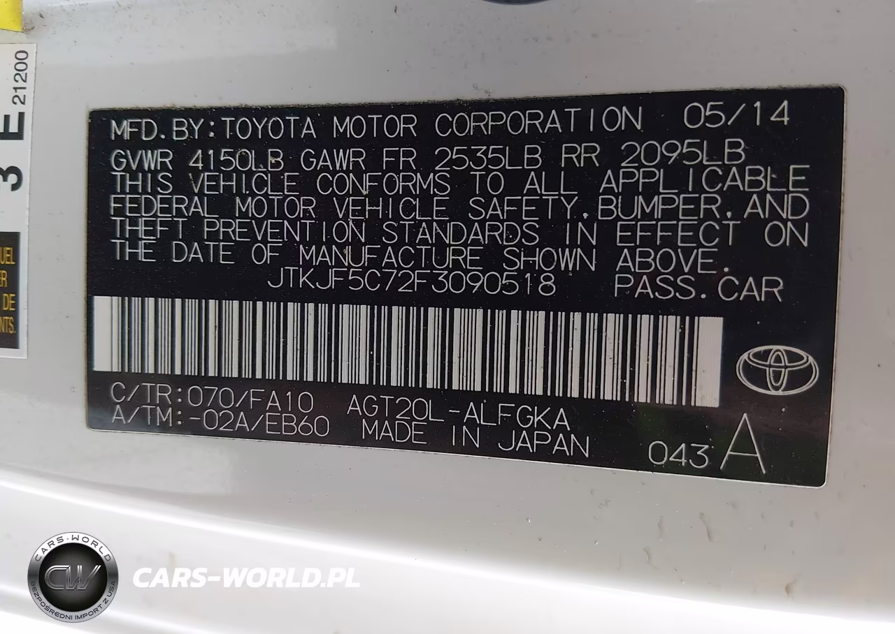 2015 Scion Tc VIN:JTKJF5C72F3090518 - 9