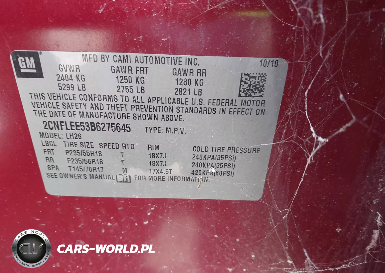 2011 Chevrolet Equinox 1Lt VIN:2CNFLEE53B6275645 - 9