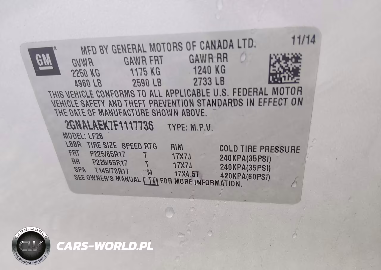 2015 Chevrolet Equinox Ls VIN:2GNALAEK7F1117736 - 9
