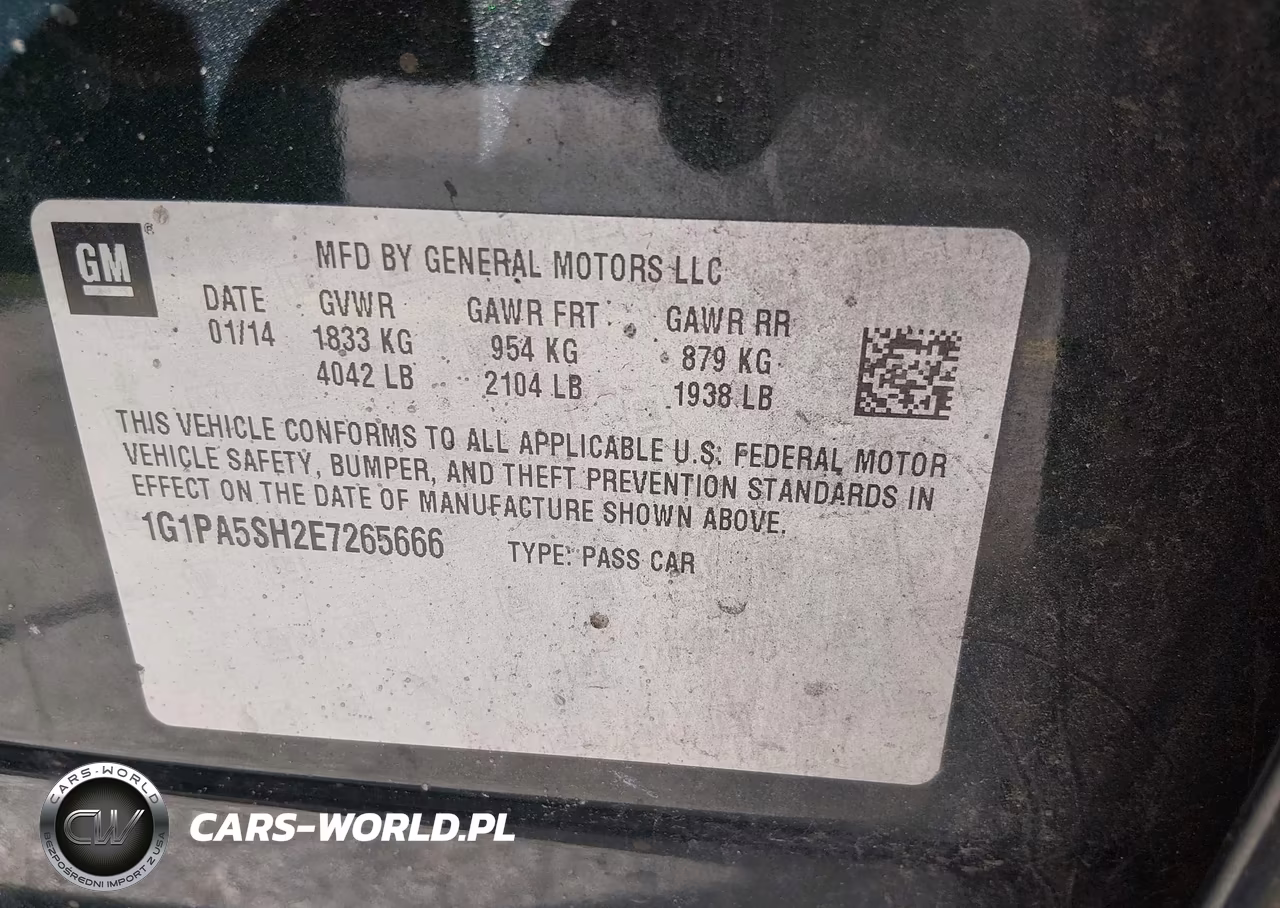 2014 Chevrolet Cruze Ls Auto VIN:1G1PA5SH2E7265666 - 9