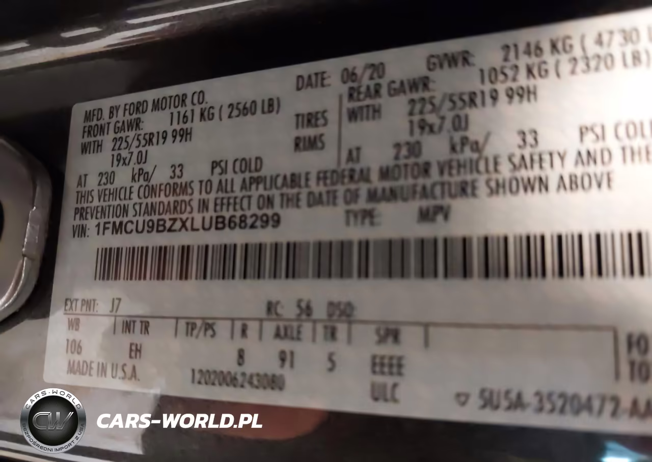 2020 Ford Escape Se Sport Hybrid VIN:1FMCU9BZXLUB68299 - 9