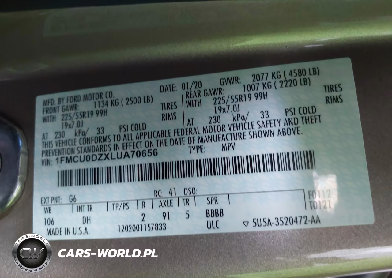 2020 Ford Escape Titanium Hybrid VIN:1FMCU0DZXLUA70656 - 9