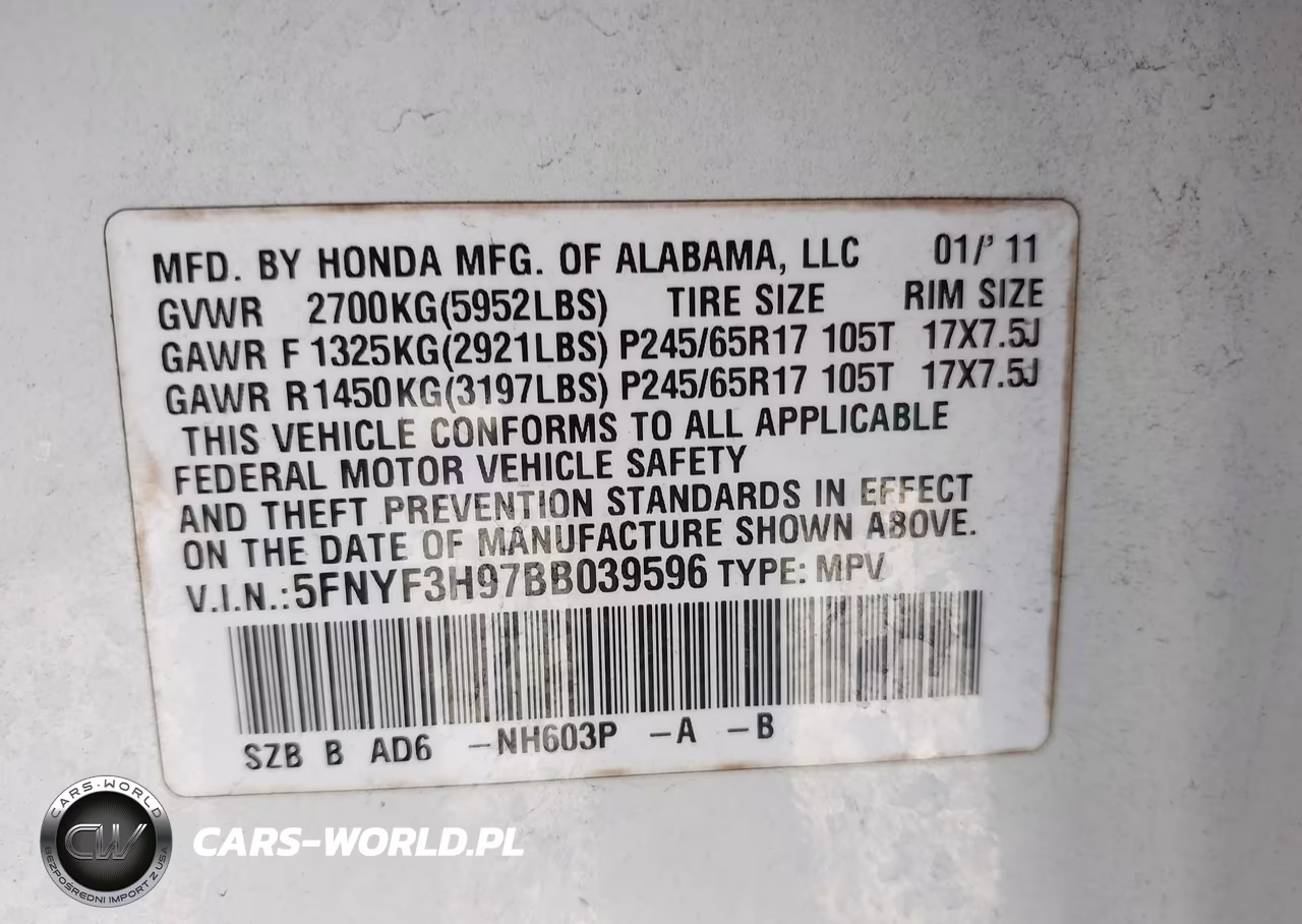 2011 Honda Pilot Touring VIN:5FNYF3H97BB039596 - 9