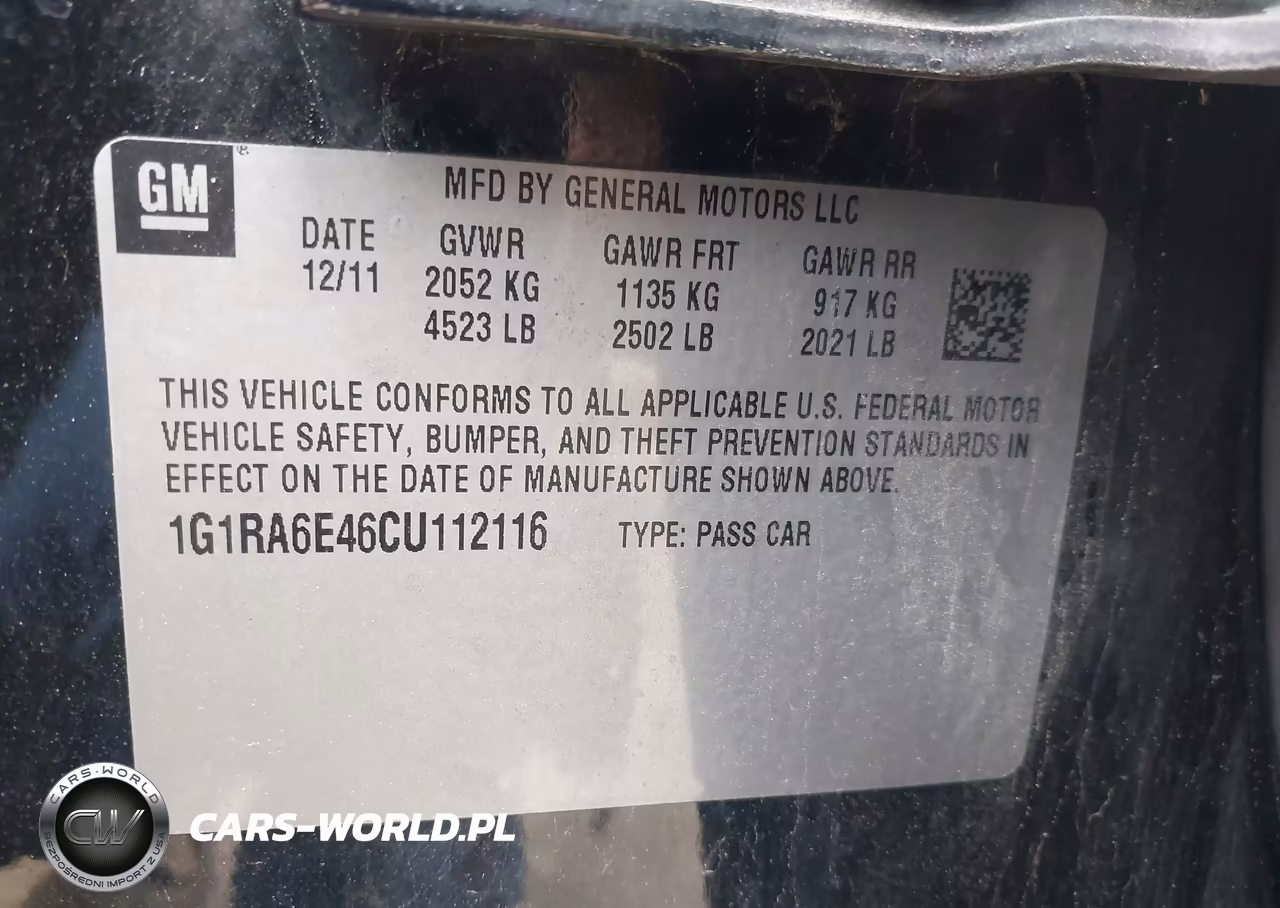 2012 Chevrolet Volt VIN:1G1RA6E46CU112116 - 9