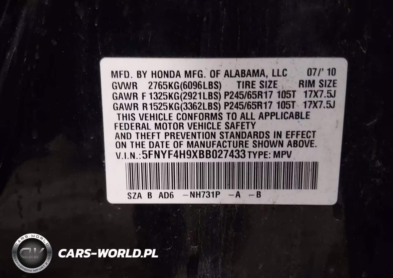 2011 Honda Pilot Touring VIN:5FNYF4H9XBB027433 - 9