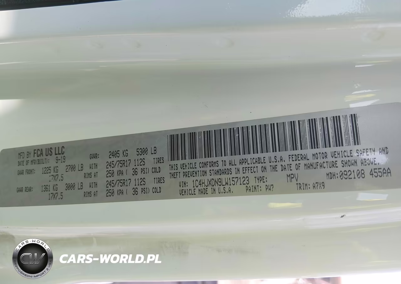2020 Jeep Wrangler Unlimited Sport S 4X4 VIN:1C4HJXDN9LW157123 - 9