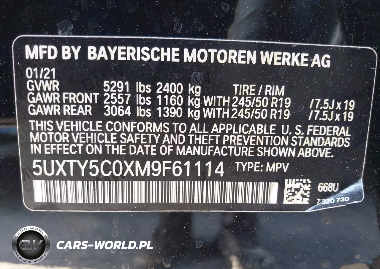 2021 BMW X3 xDrive30I VIN:5UXTY5C0XM9F61114 - 9