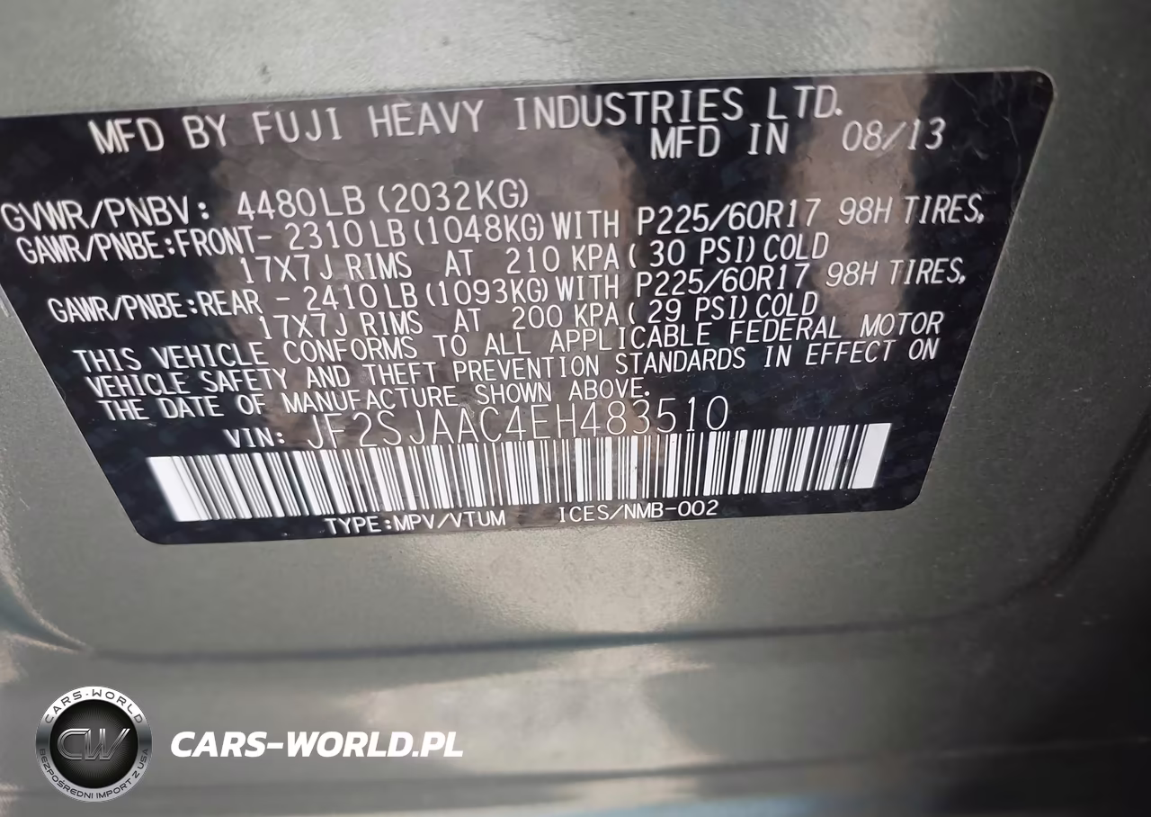 2014 Subaru Forester 2.5I VIN:JF2SJAAC4EH483510 - 9
