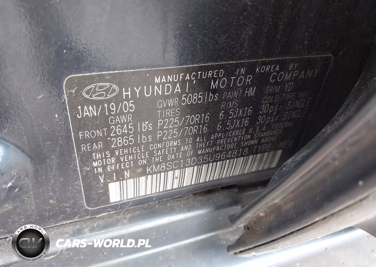 2005 Hyundai Santa Fe Gls VIN:KM8SC13D35U964818 - 9