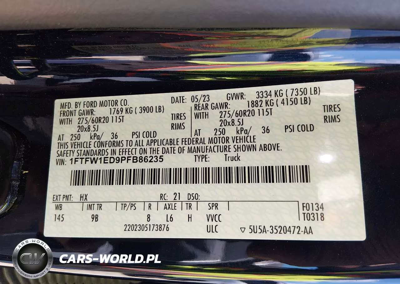 2023 Ford F-150 Platinum VIN:1FTFW1ED9PFB86235 - 9
