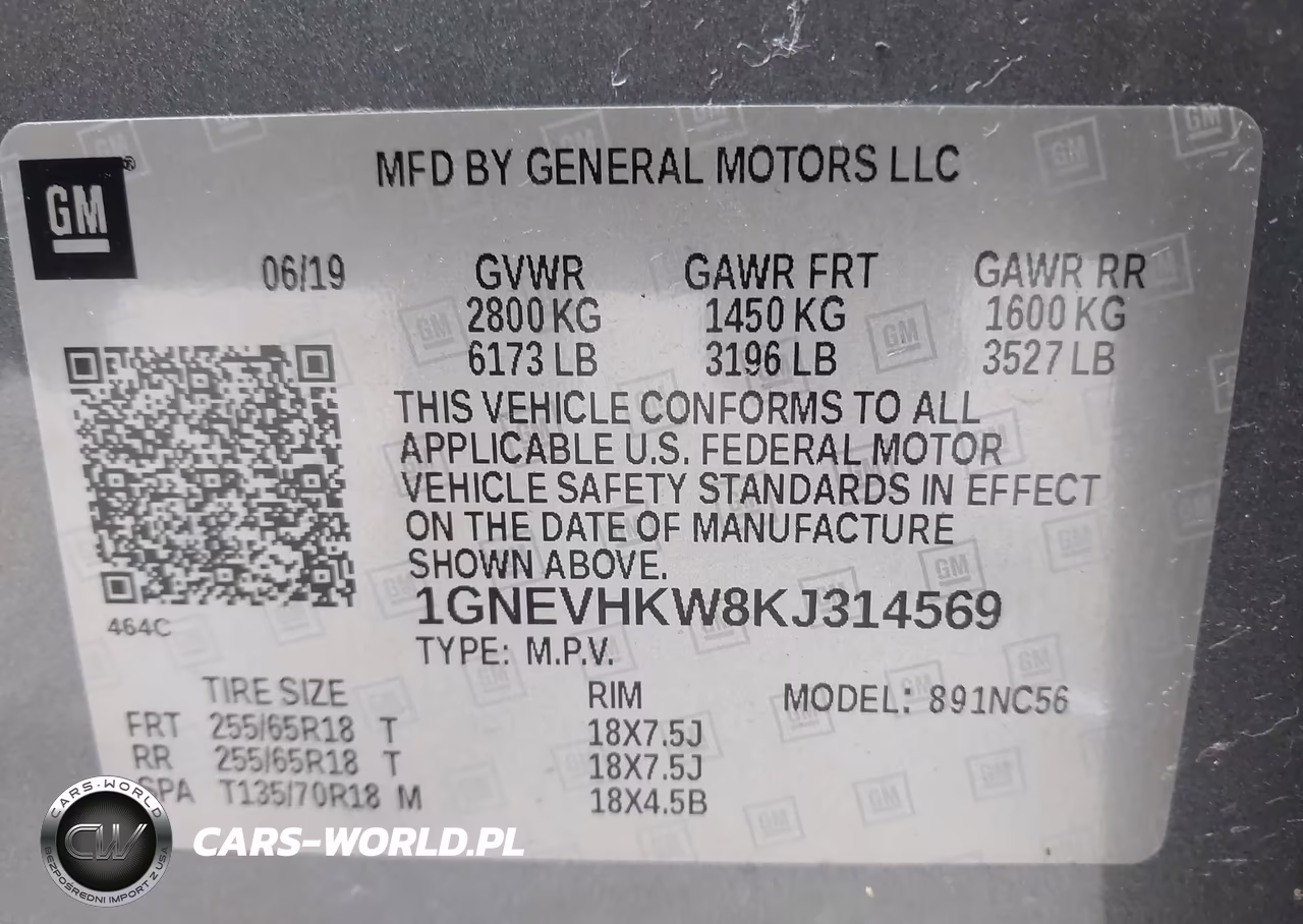 2019 Chevrolet Traverse 3Lt VIN:1GNEVHKW8KJ314569 - 9
