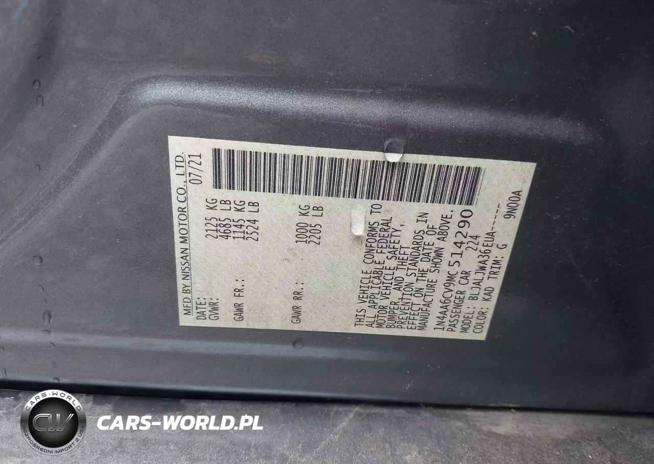 2021 Nissan Maxima Sv Xtronic Cvt VIN:1N4AA6CV9MC514290 - 9