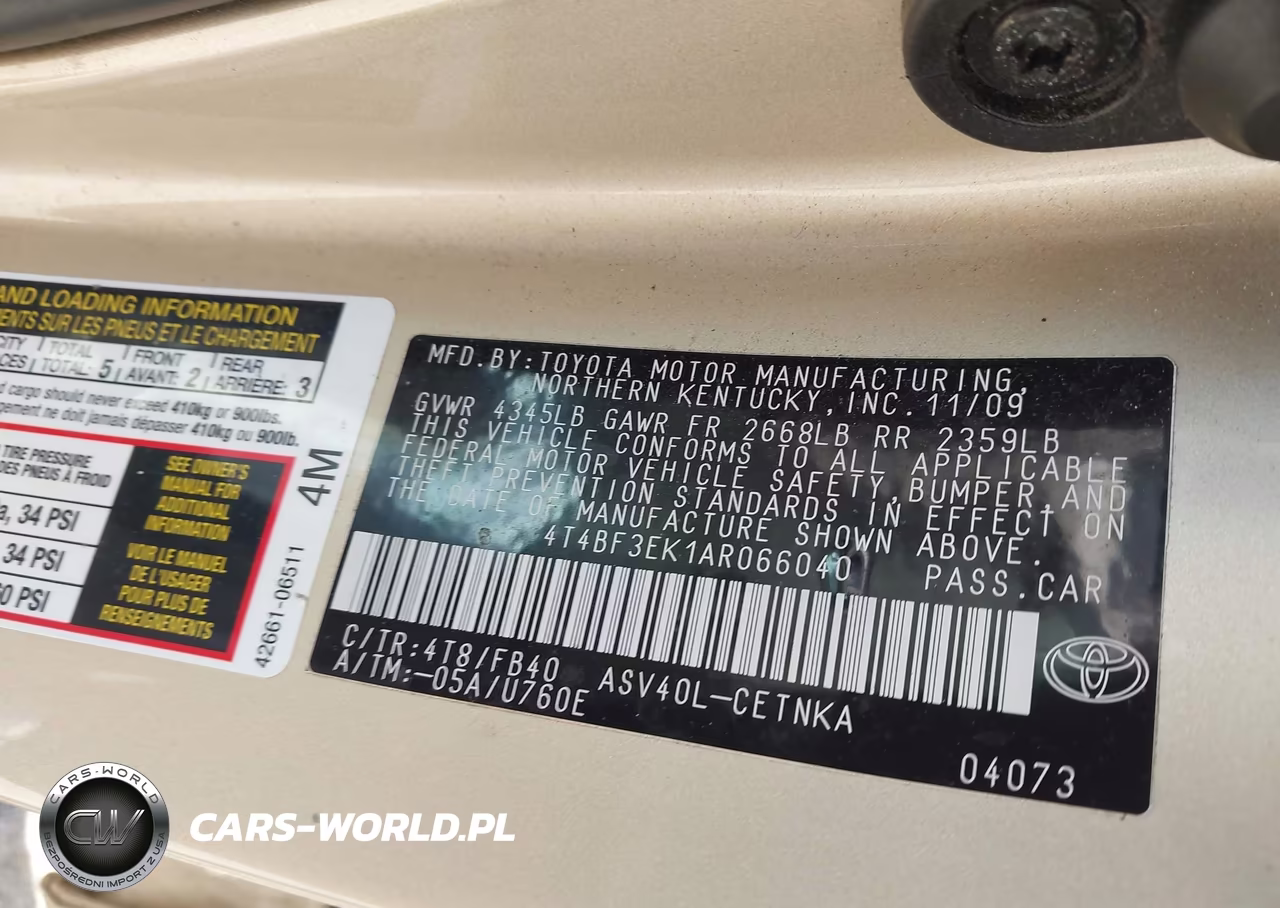 2010 Toyota Camry Le VIN:4T4BF3EK1AR066040 - 9
