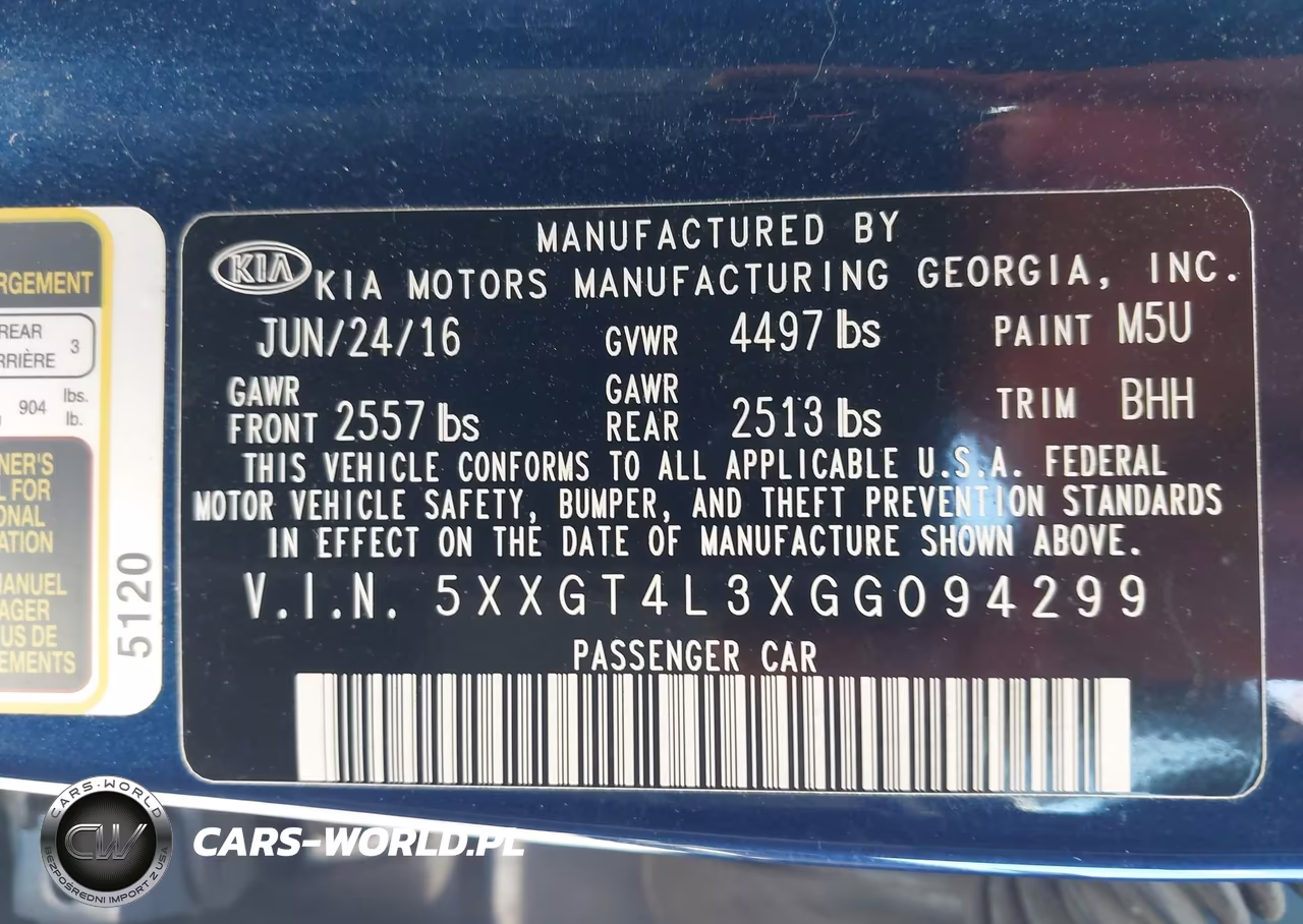 2016 Kia Optima Lx VIN:5XXGT4L3XGG094299 - 9