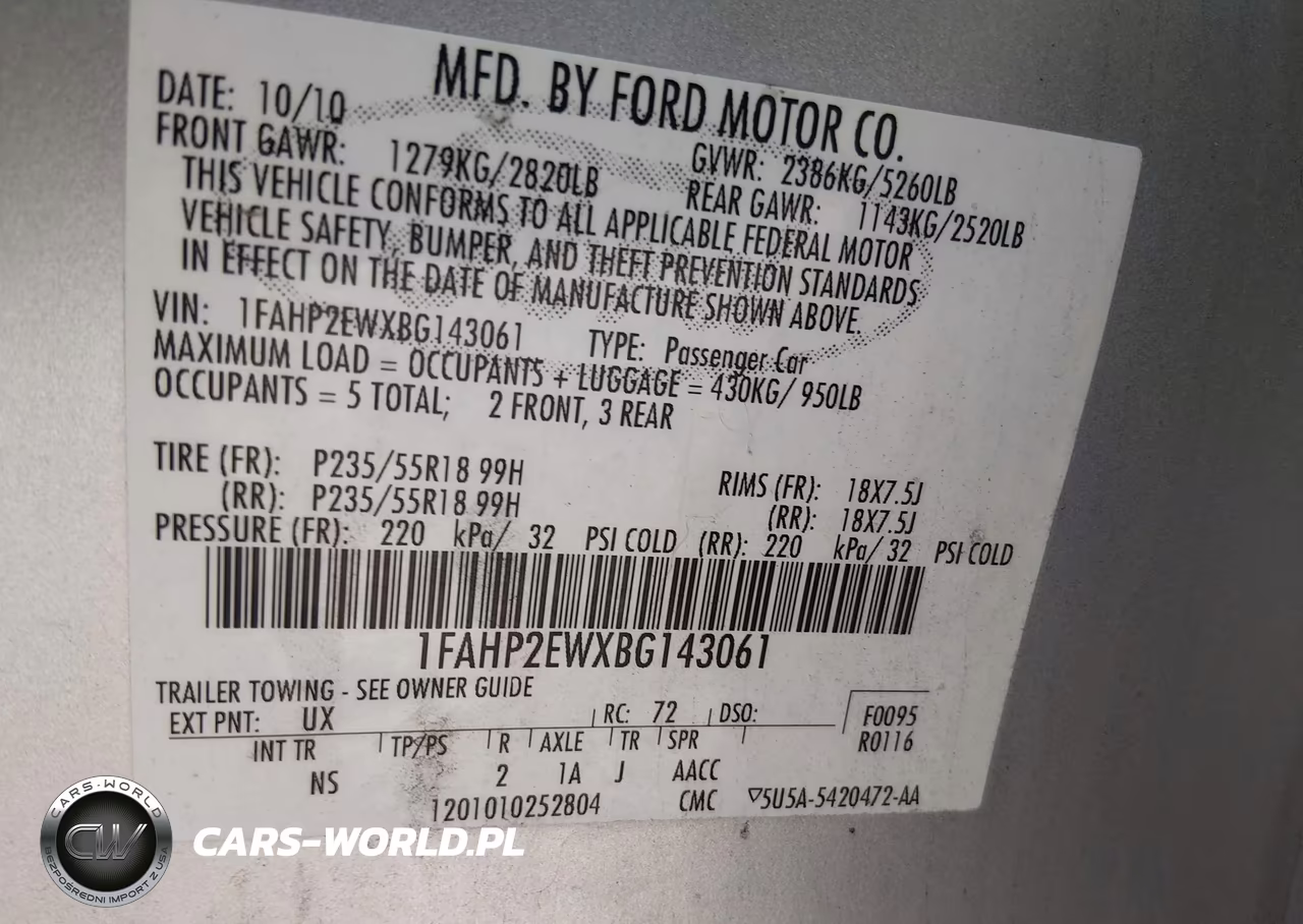 2011 Ford Taurus Sel VIN:1FAHP2EWXBG143061 - 9