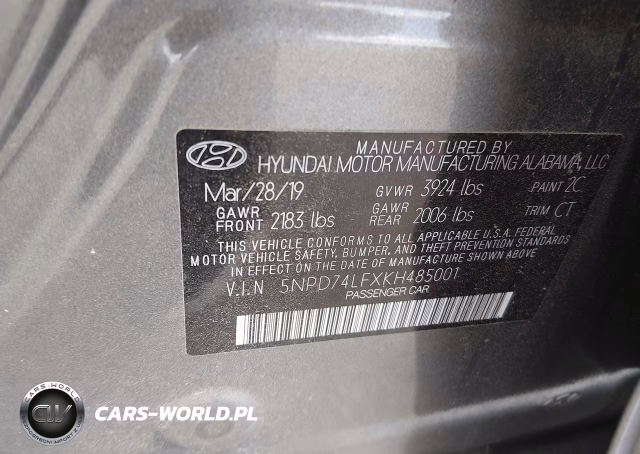 2019 Hyundai Elantra Se VIN:5NPD74LFXKH485001 - 9