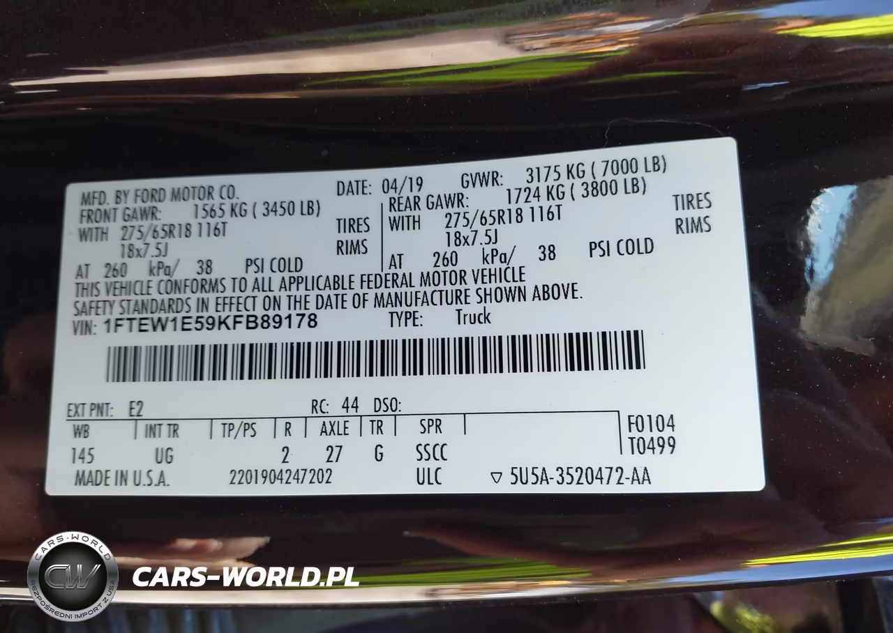 2019 Ford F-150 Xlt VIN:1FTEW1E59KFB89178 - 9
