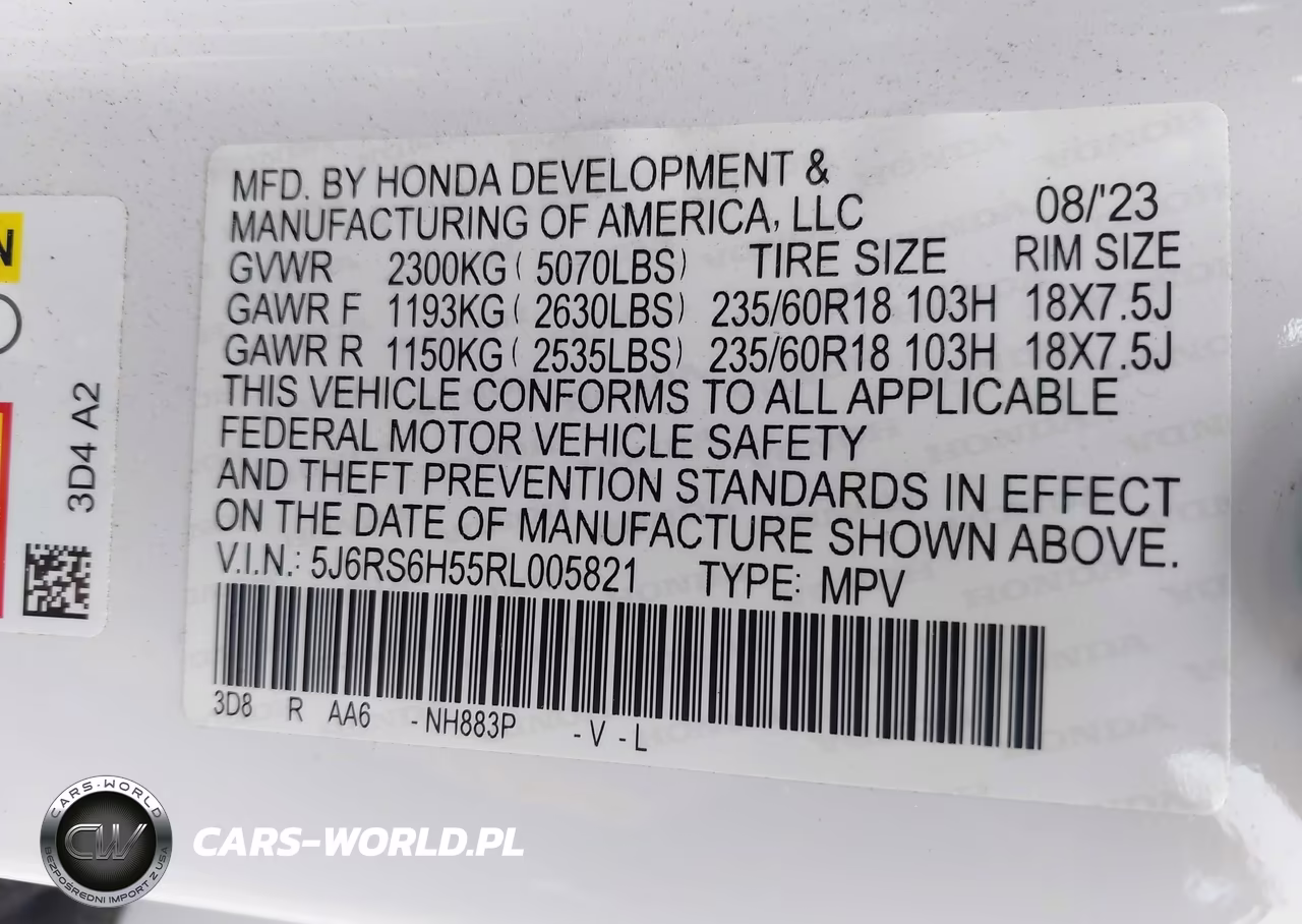2024 Honda Cr-V Hybrid Sport VIN:5J6RS6H55RL005821 - 9