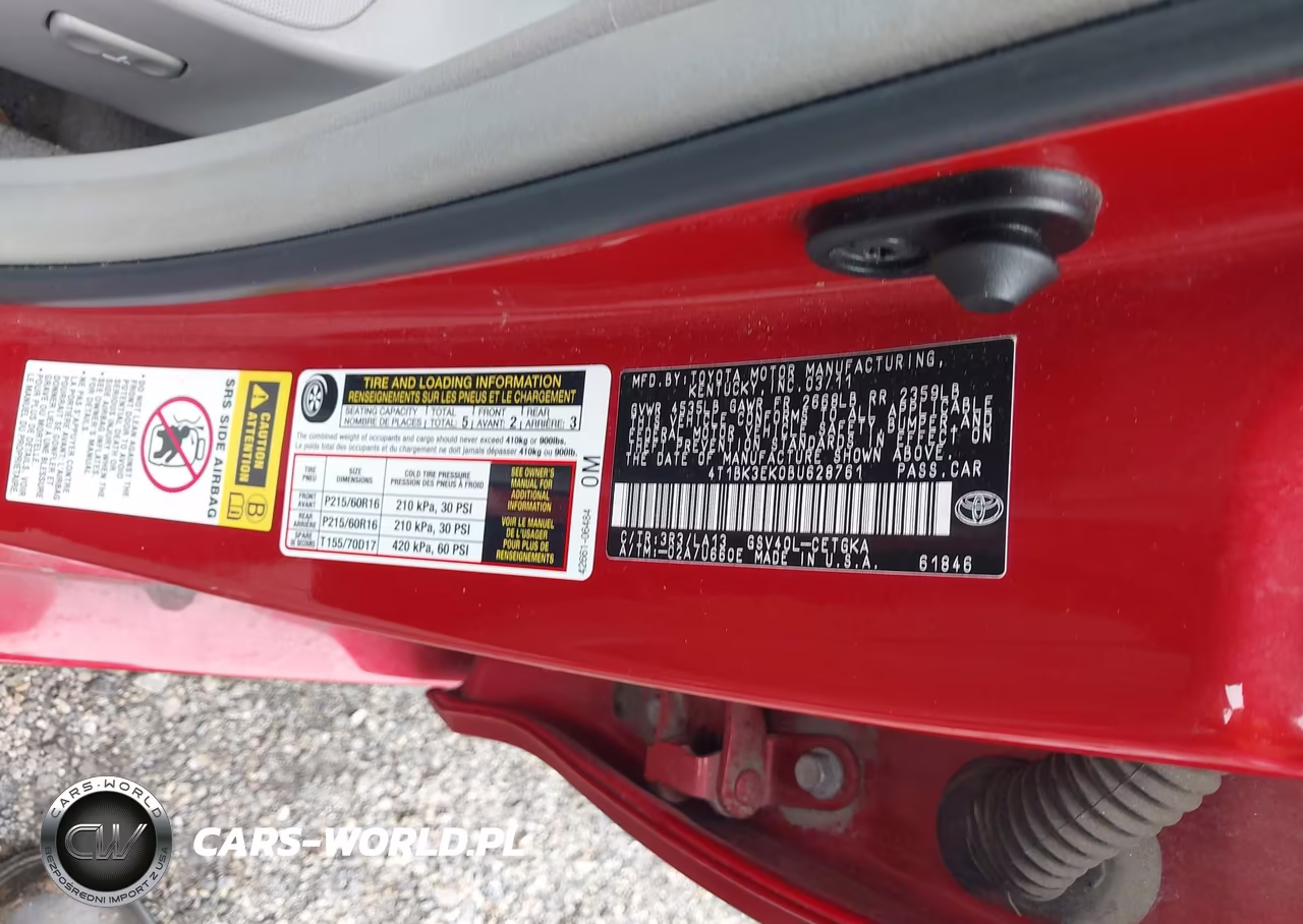 2011 Toyota Camry Le V6-Se V6-Xle V6 VIN:4T1BK3EK0BU628761 - 9