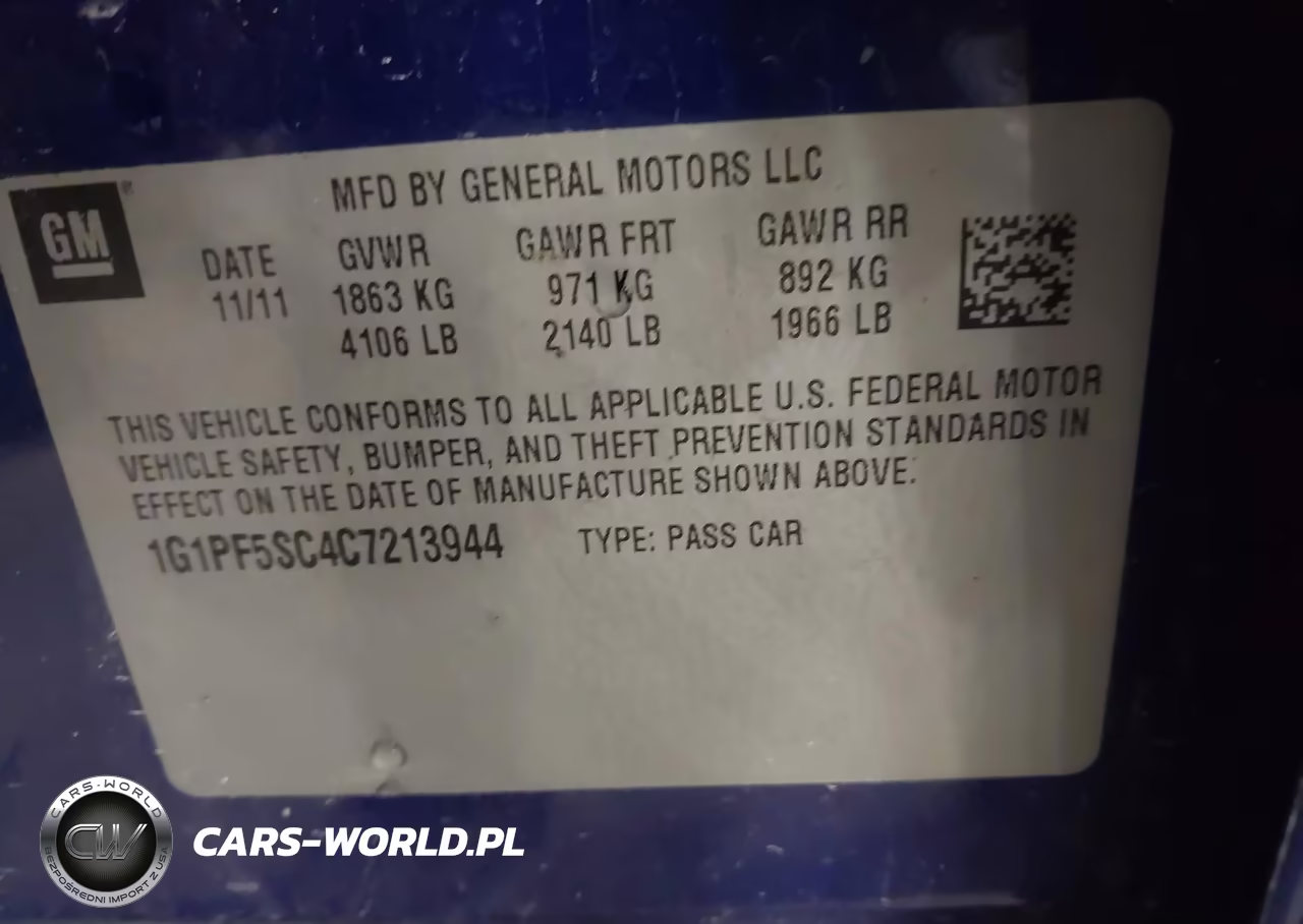 2012 Chevrolet Cruze 1Lt VIN:1G1PF5SC4C7213944 - 9