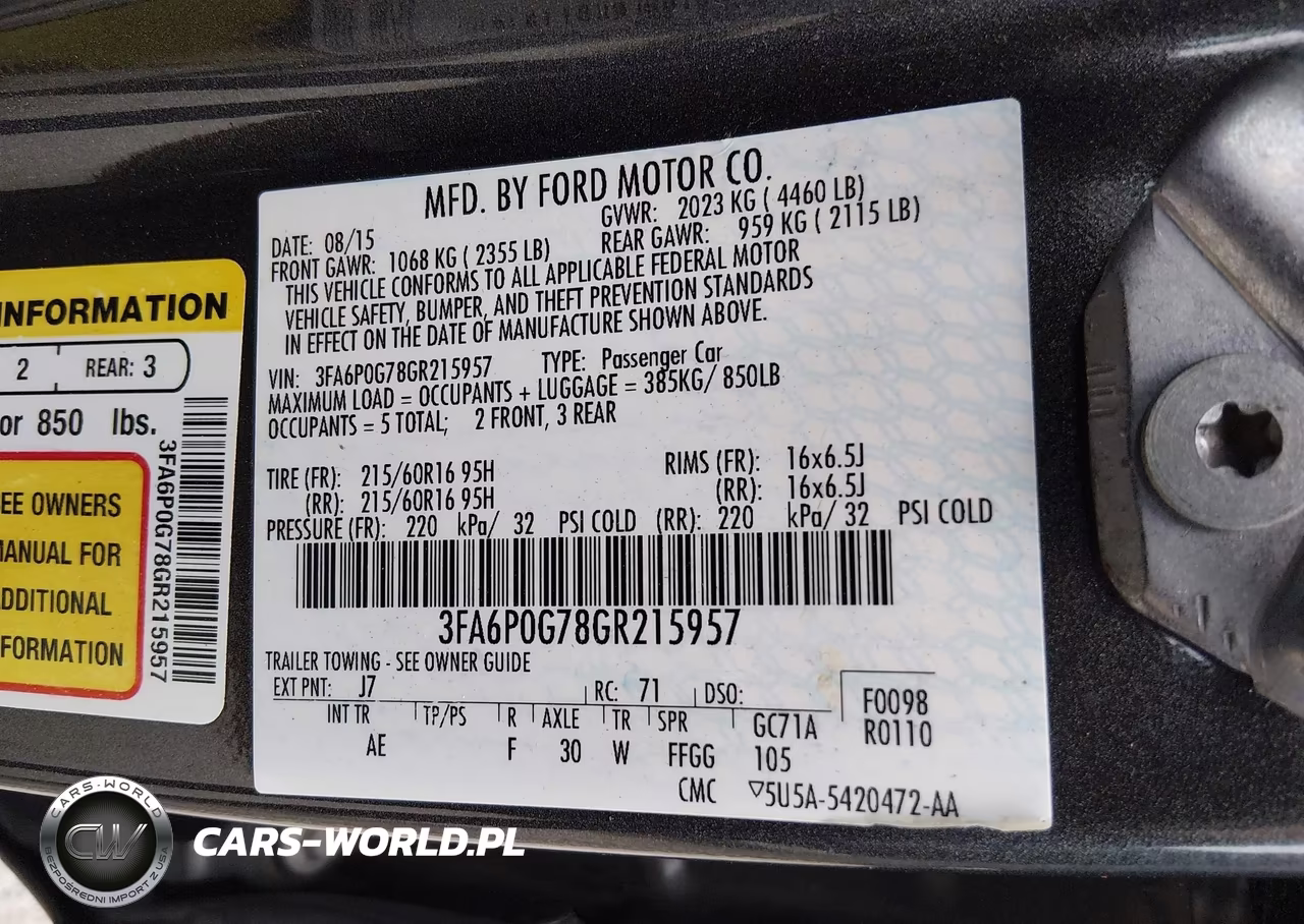 2016 Ford Fusion S VIN:3FA6P0G78GR215957 - 9