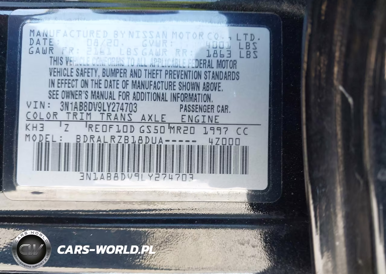 2020 Nissan Sentra Sr Xtronic Cvt VIN:3N1AB8DV9LY274703 - 9