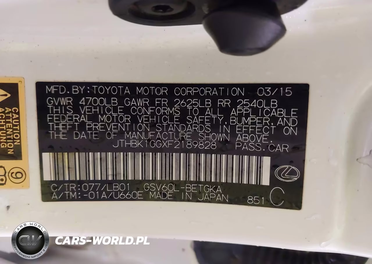 2015 Lexus Es 350 VIN:JTHBK1GGXF2189828 - 9