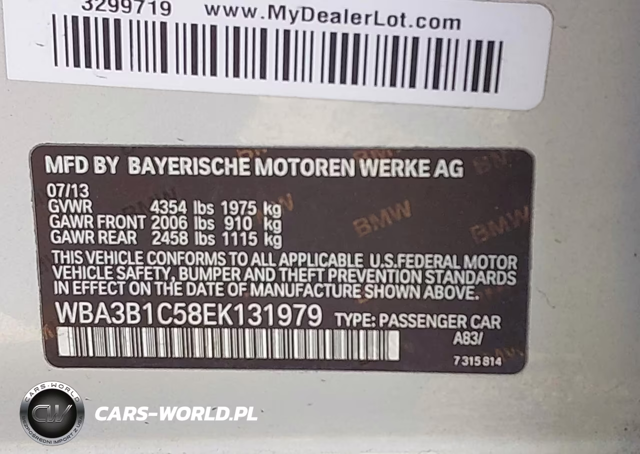 2014 BMW 320I VIN:WBA3B1C58EK131979 - 9