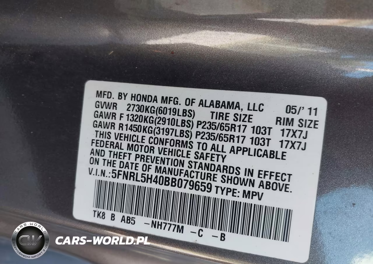 2011 Honda Odyssey Ex VIN:5FNRL5H40BB079659 - 9