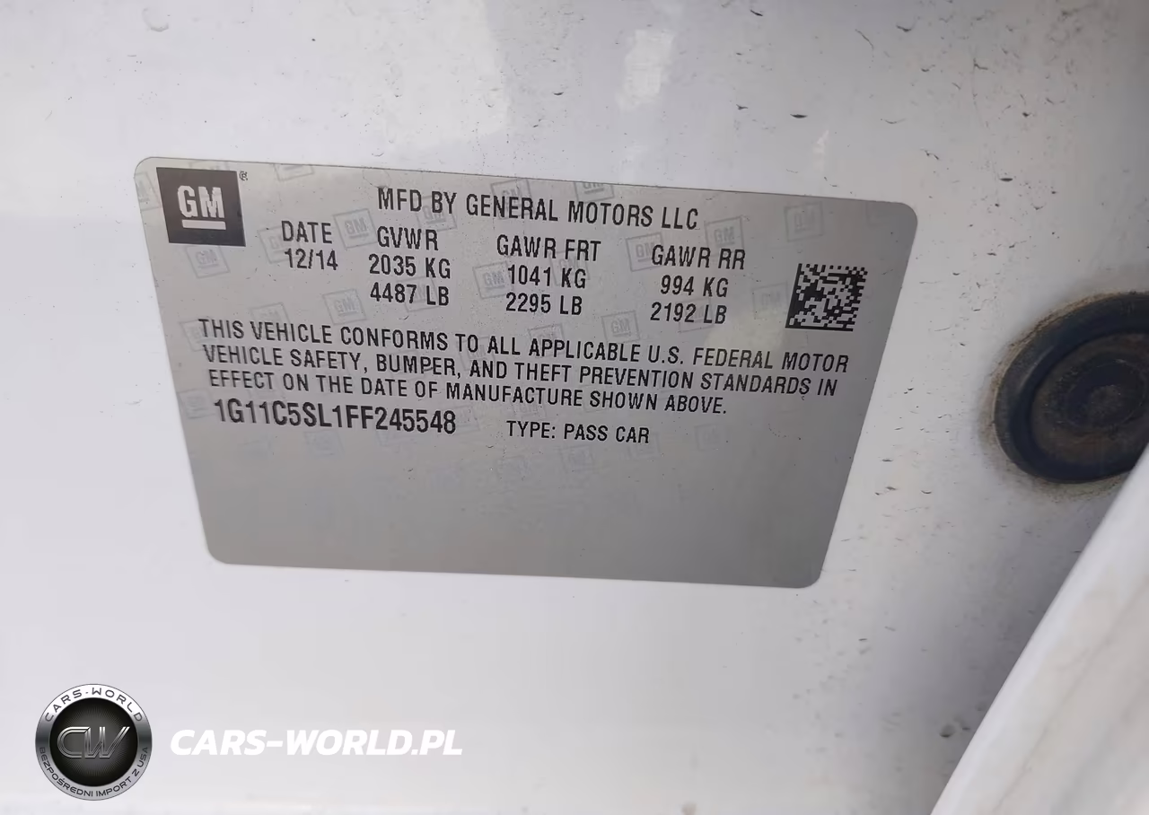 2015 Chevrolet Malibu 1Lt VIN:1G11C5SL1FF245548 - 9
