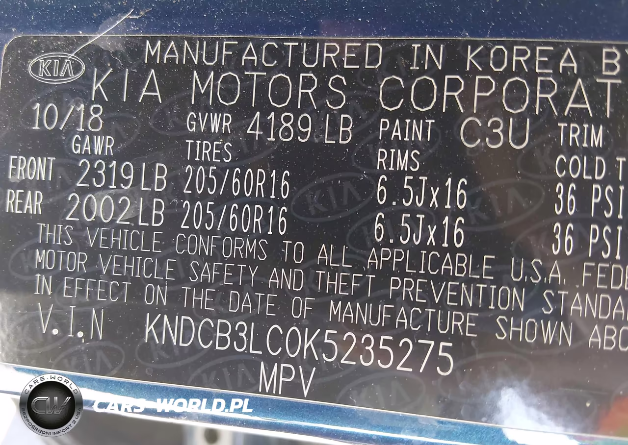 2019 Kia Niro Lx VIN:KNDCB3LC0K5235275 - 9