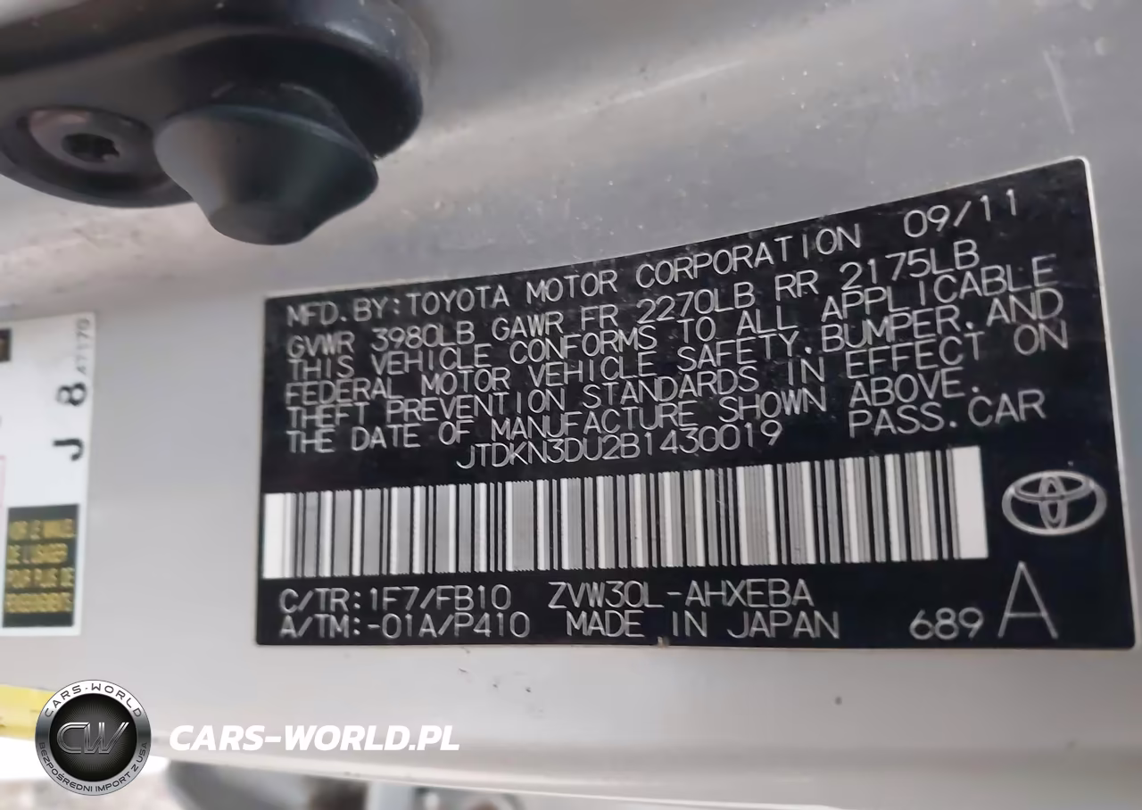 2011 Toyota Prius Two VIN:JTDKN3DU2B1430019 - 9