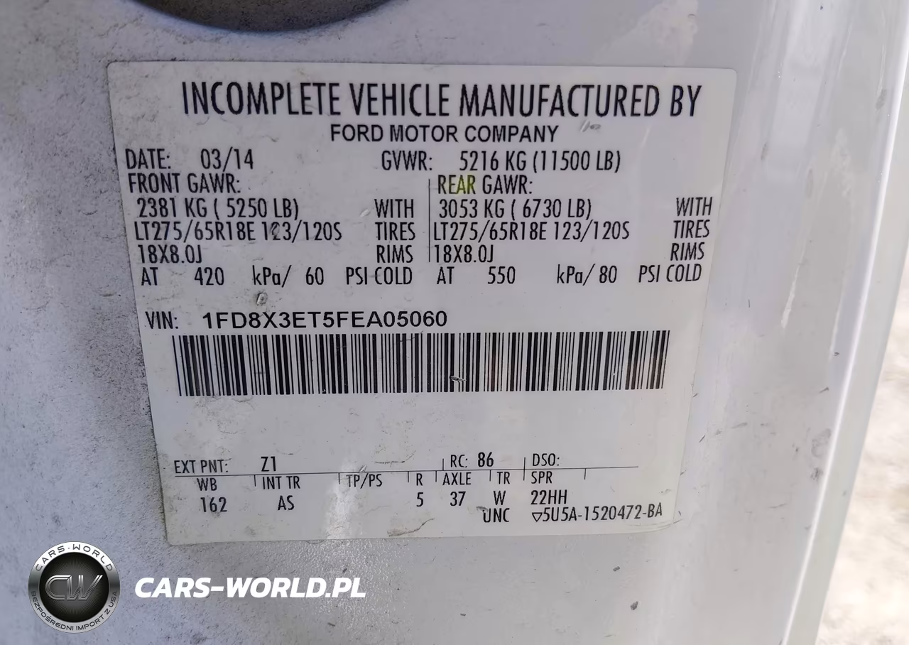2015 Ford F-350 Chassis Xl VIN:1FD8X3ET5FEA05060 - 8