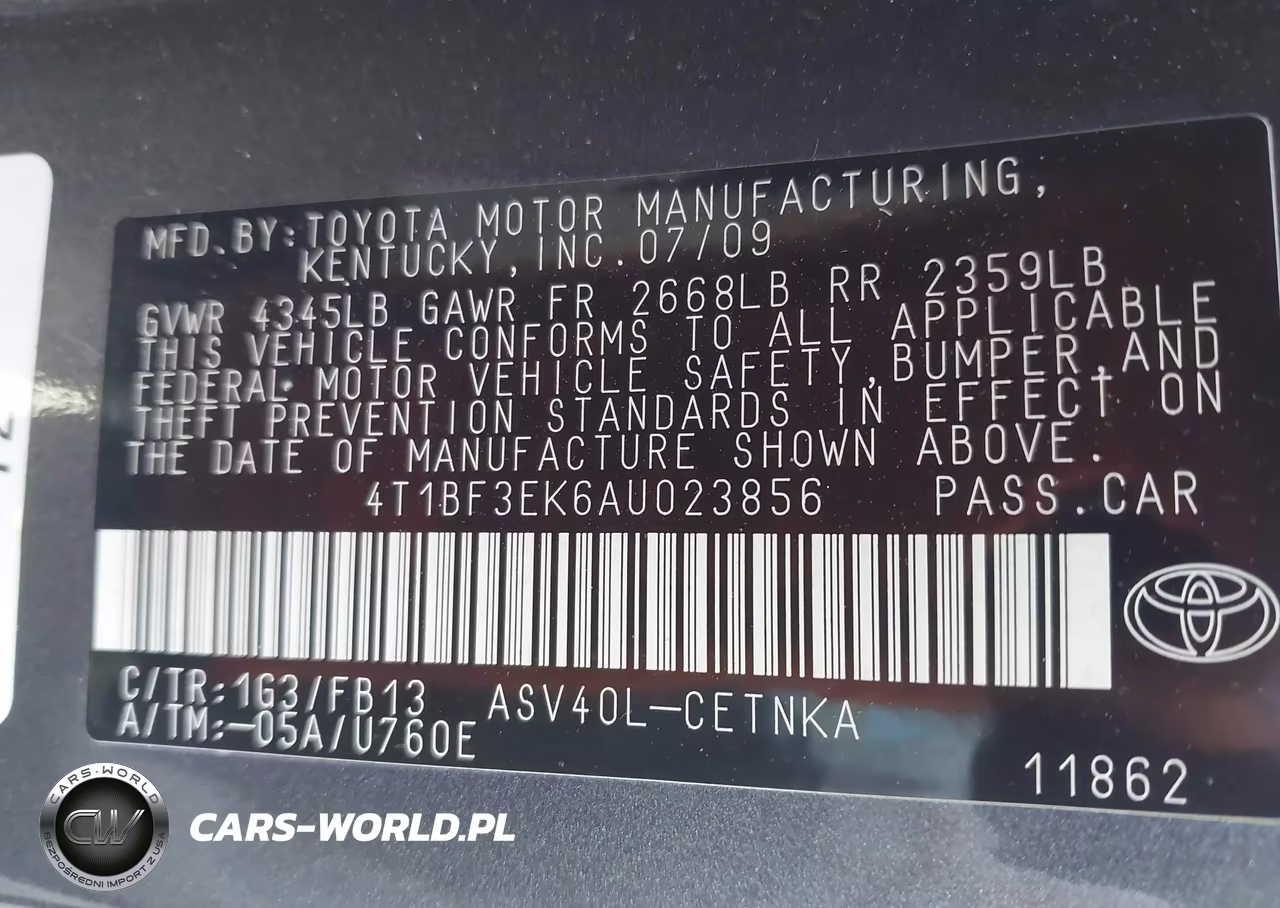 2010 Toyota Camry Le VIN:4T1BF3EK6AU023856 - 9