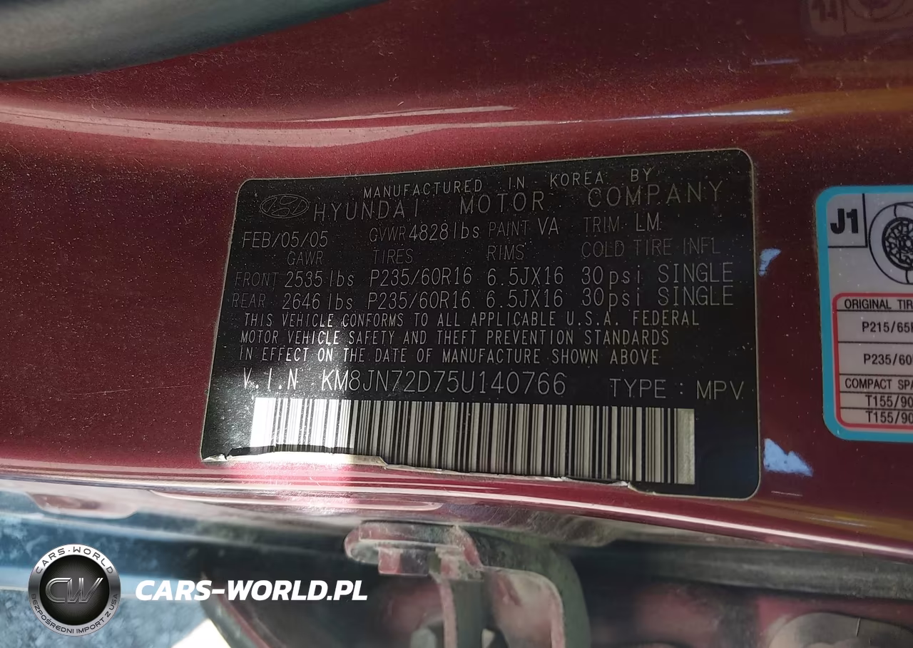 2005 Hyundai Tucson Gls-Lx VIN:KM8JN72D75U140766 - 9