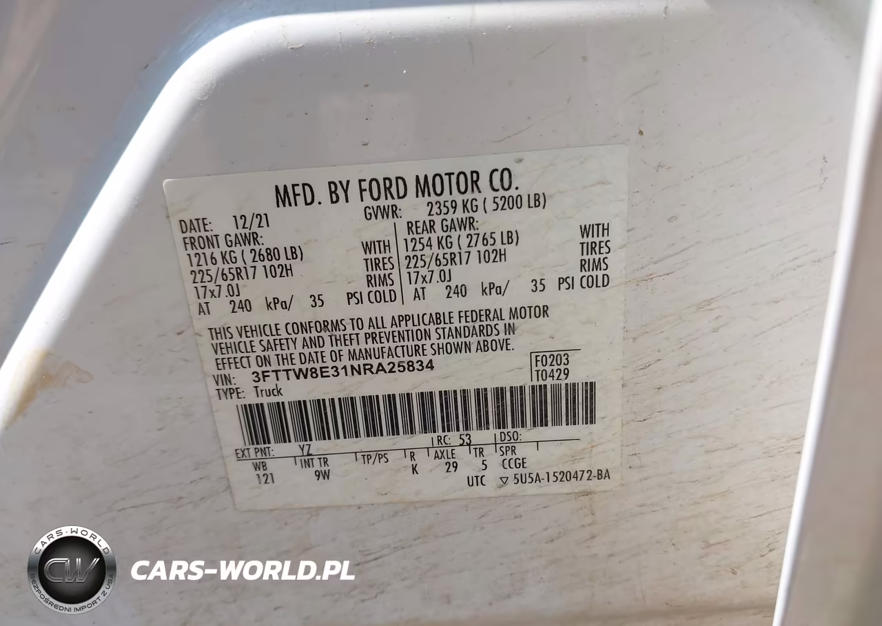 2022 Ford Maverick Xl VIN:3FTTW8E31NRA25834 - 9